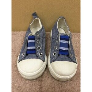 OLD NAVY INFANT SLIP ON SNEAKERS BLUE DENIM COLOR SIZE 7 PRE-OWNED
